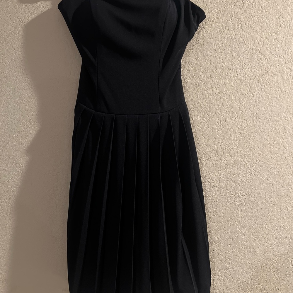 Elegant Black Pleated Dress